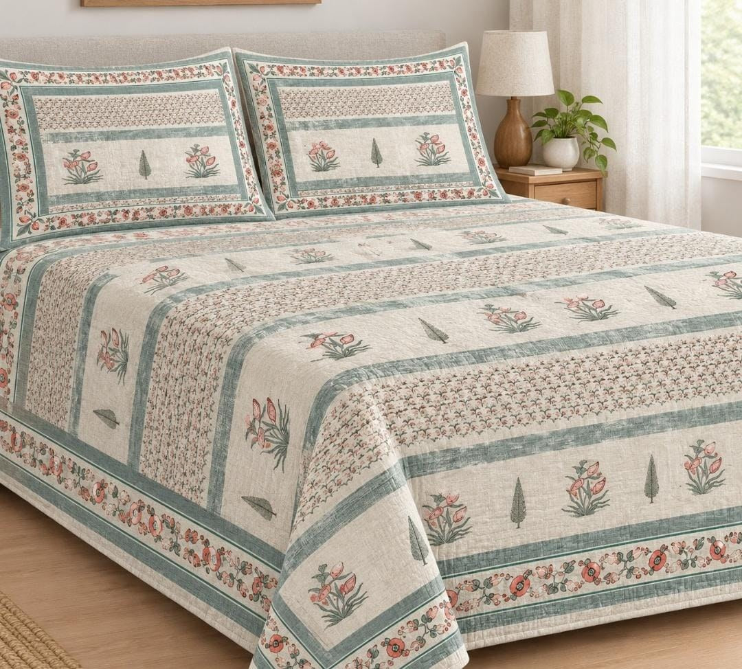 Sage botanical bedding