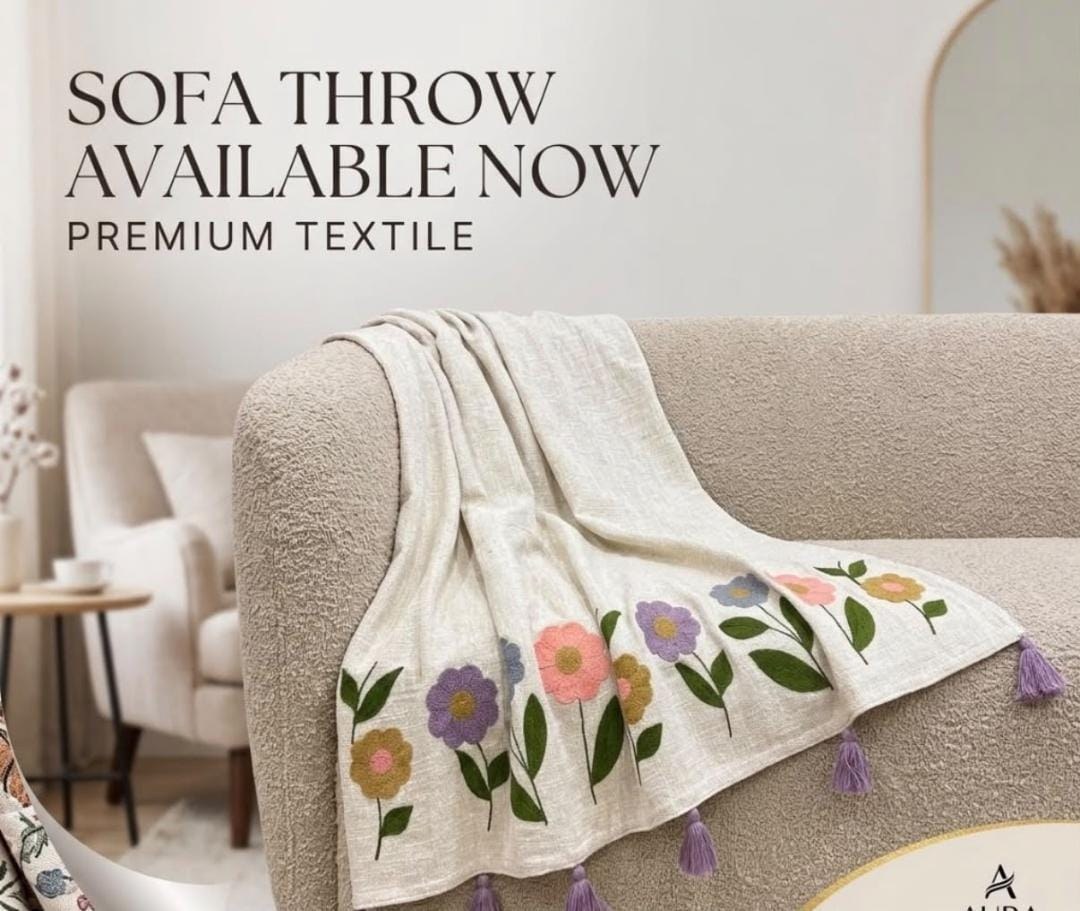Pastel floral throw