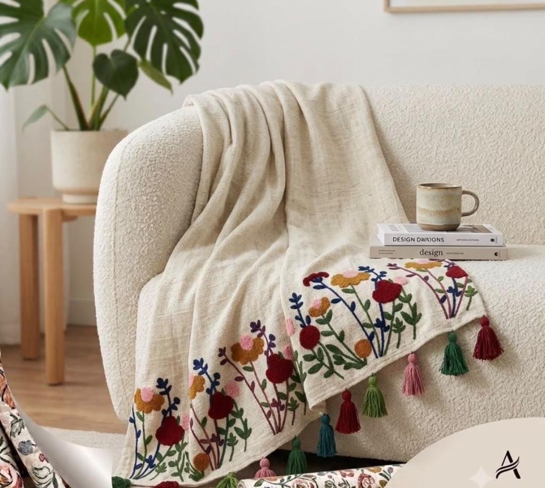 Wildflower tassel throw